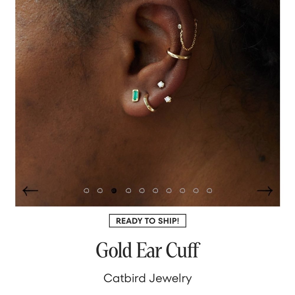 Catbird 18k Gold Ear Cuff